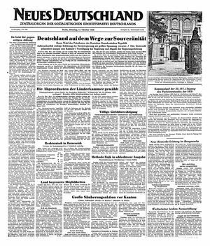 Neues Deutschland Online-Archiv vom 11.10.1949