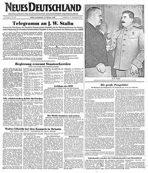 Neues Deutschland Online-Archiv vom 15.10.1949
