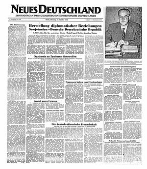 Neues Deutschland Online-Archiv vom 18.10.1949