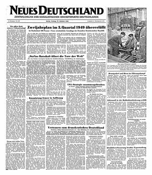 Neues Deutschland Online-Archiv vom 21.10.1949