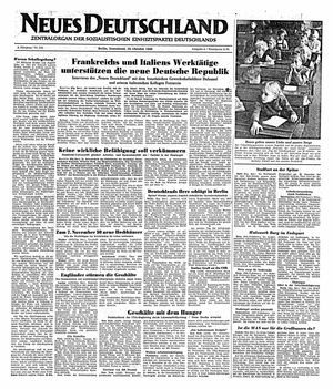 Neues Deutschland Online-Archiv vom 29.10.1949