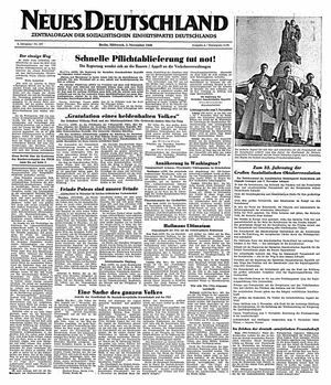 Neues Deutschland Online-Archiv vom 02.11.1949