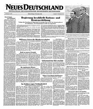Neues Deutschland Online-Archiv vom 04.11.1949