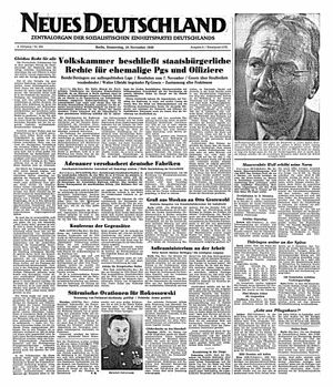 Neues Deutschland Online-Archiv vom 10.11.1949