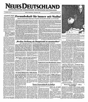 Neues Deutschland Online-Archiv vom 01.12.1949