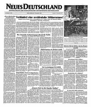 Neues Deutschland Online-Archiv vom 07.12.1949