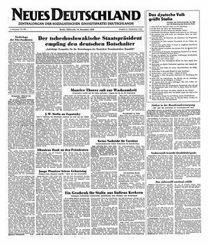Neues Deutschland Online-Archiv vom 14.12.1949