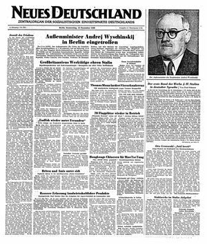 Neues Deutschland Online-Archiv vom 15.12.1949