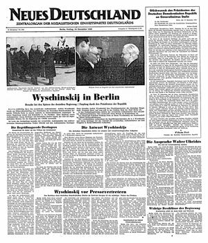 Neues Deutschland Online-Archiv vom 16.12.1949