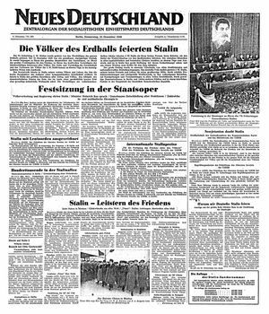 Neues Deutschland Online-Archiv vom 22.12.1949