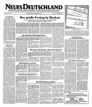 Neues Deutschland Online-Archiv vom 23.12.1949