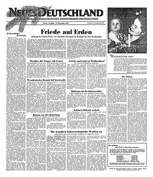 Neues Deutschland Online-Archiv vom 25.12.1949
