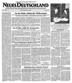 Neues Deutschland Online-Archiv vom 10.01.1950