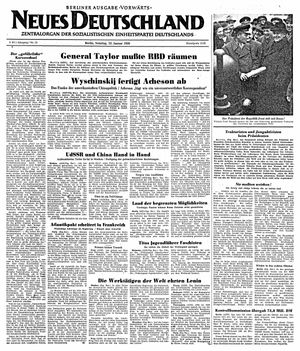 Neues Deutschland Online-Archiv vom 22.01.1950