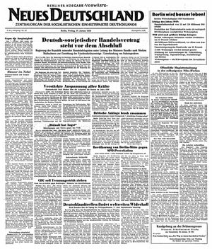 Neues Deutschland Online-Archiv vom 27.01.1950