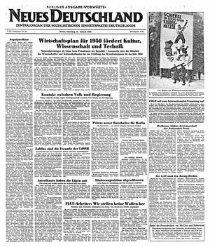 Neues Deutschland Online-Archiv vom 30.01.1950