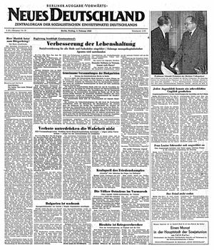 Neues Deutschland Online-Archiv vom 03.02.1950