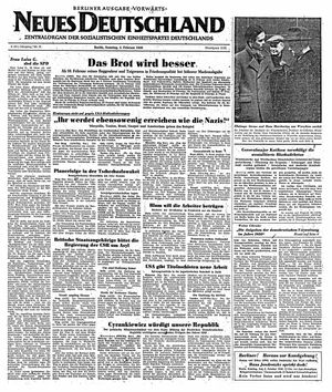 Neues Deutschland Online-Archiv vom 05.02.1950