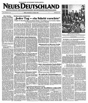 Neues Deutschland Online-Archiv vom 11.02.1950