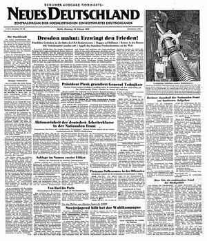 Neues Deutschland Online-Archiv vom 14.02.1950