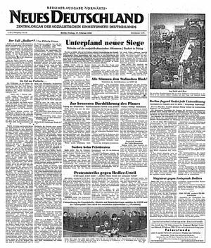 Neues Deutschland Online-Archiv vom 17.02.1950