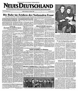 Neues Deutschland Online-Archiv vom 19.02.1950
