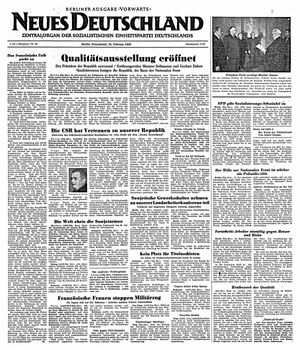 Neues Deutschland Online-Archiv vom 25.02.1950