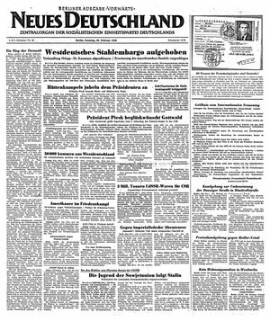 Neues Deutschland Online-Archiv on Feb 26, 1950
