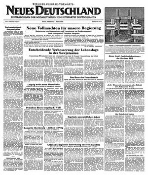 Neues Deutschland Online-Archiv vom 01.03.1950