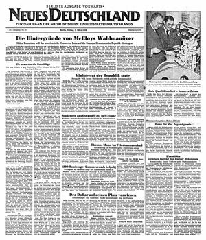 Neues Deutschland Online-Archiv vom 03.03.1950