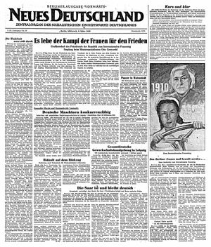 Neues Deutschland Online-Archiv vom 08.03.1950