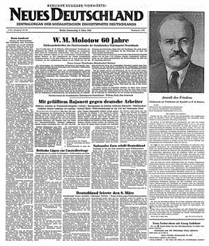 Neues Deutschland Online-Archiv vom 09.03.1950