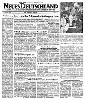 Neues Deutschland Online-Archiv vom 11.03.1950