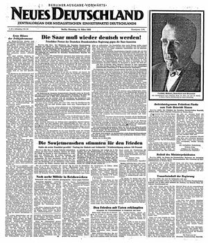 Neues Deutschland Online-Archiv vom 14.03.1950