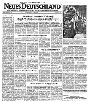 Neues Deutschland Online-Archiv vom 21.03.1950