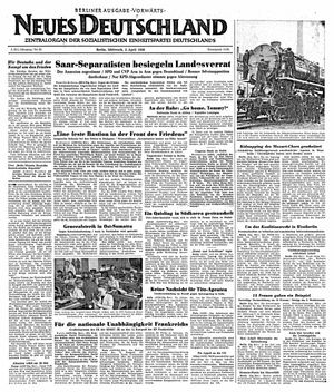 Neues Deutschland Online-Archiv vom 05.04.1950