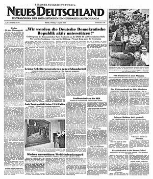 Neues Deutschland Online-Archiv vom 07.04.1950