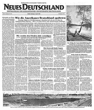 Neues Deutschland Online-Archiv vom 09.04.1950