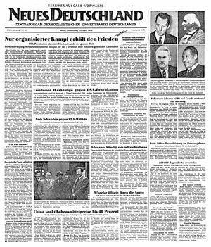 Neues Deutschland Online-Archiv vom 13.04.1950