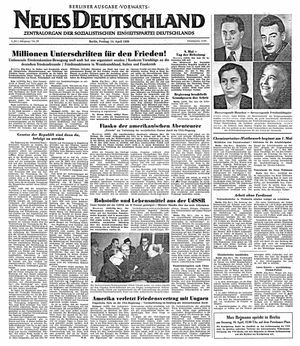 Neues Deutschland Online-Archiv vom 14.04.1950