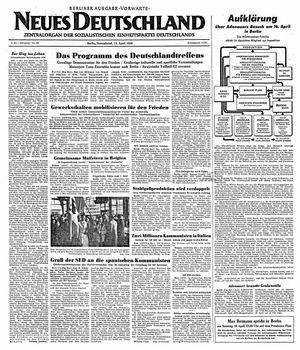 Neues Deutschland Online-Archiv on Apr 15, 1950