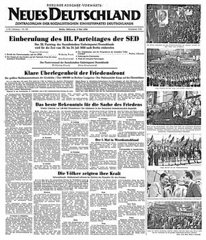 Neues Deutschland Online-Archiv vom 03.05.1950