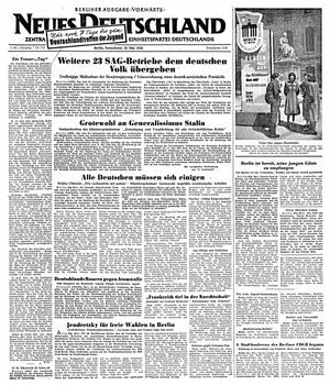 Neues Deutschland Online-Archiv on May 20, 1950