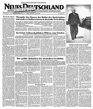 Neues Deutschland Online-Archiv vom 24.05.1950