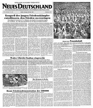 Neues Deutschland Online-Archiv vom 28.05.1950
