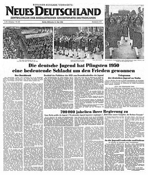 Neues Deutschland Online-Archiv vom 31.05.1950