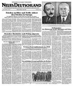 Neues Deutschland Online-Archiv vom 09.06.1950