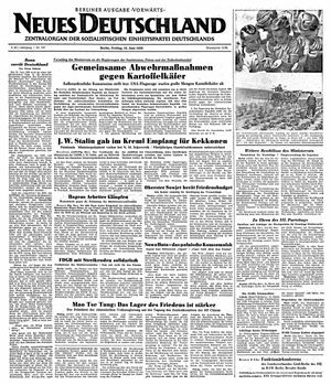 Neues Deutschland Online-Archiv vom 16.06.1950