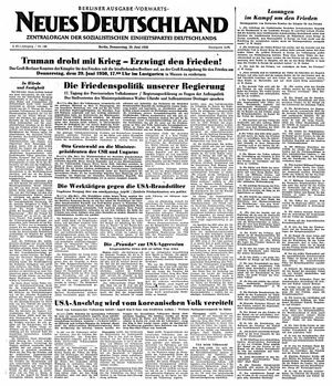 Neues Deutschland Online-Archiv on Jun 29, 1950