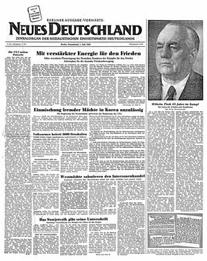 Neues Deutschland Online-Archiv vom 01.07.1950
